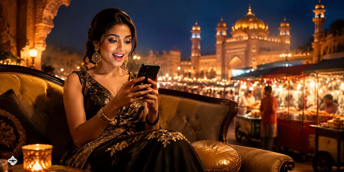 Mobile casino gaming experience in Lucknow, India at night